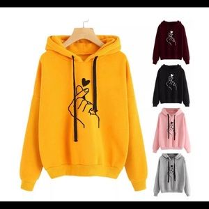 Sweater with love hand print